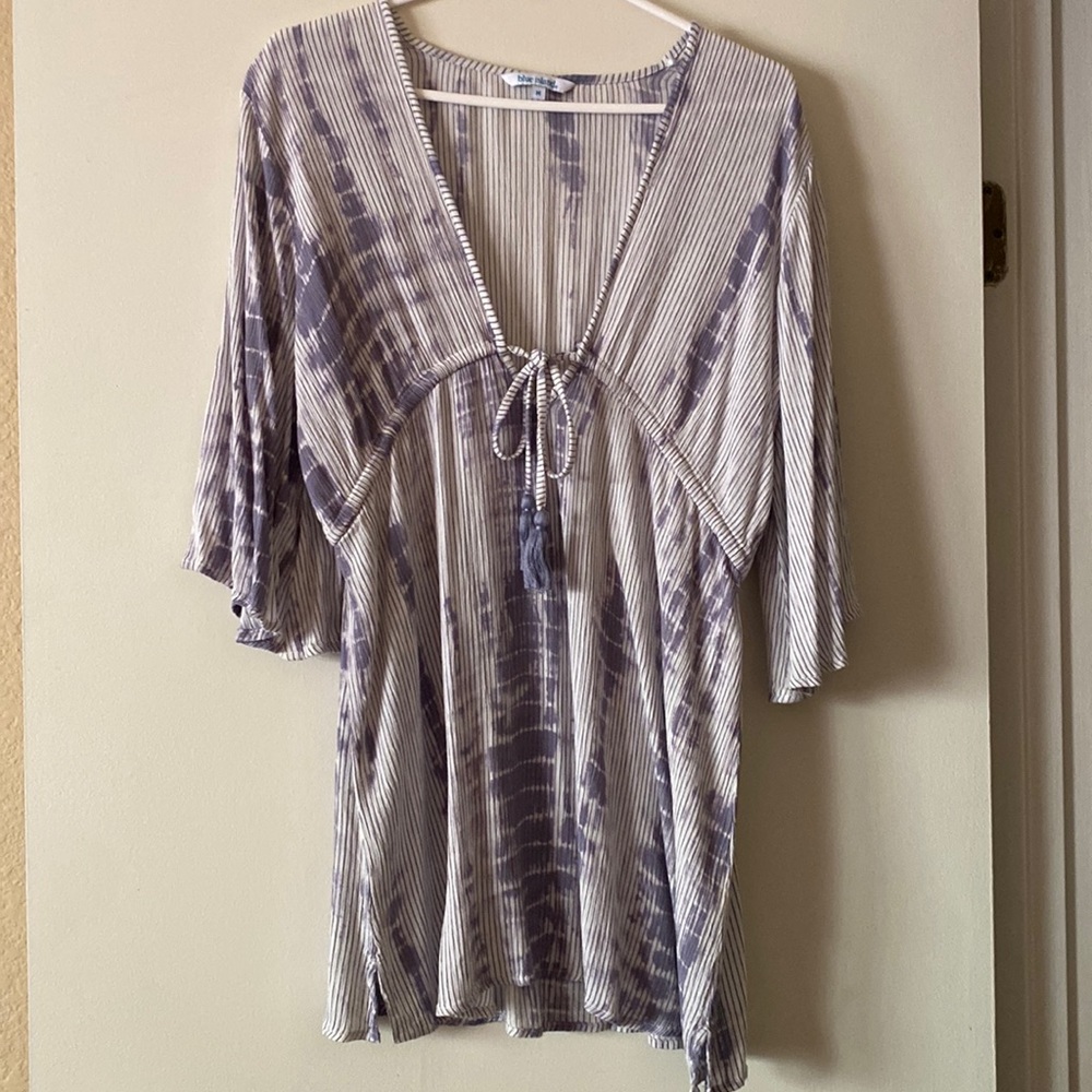 Blue island bathing suit cover up